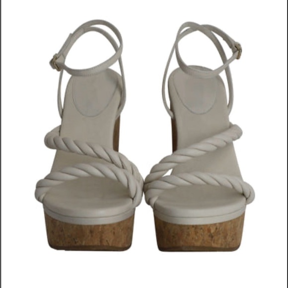 JIMMY CHOO Diosa Wedge Sandals/White Leather | NWT | EU 41 - Picture 2 of 6